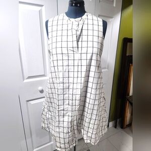 Madewell, size L, white/black stripe shirt dress
